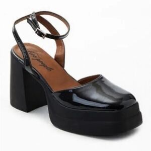 Italian Patent Leather Marais Free People  Double Stack Platform Mary Janes